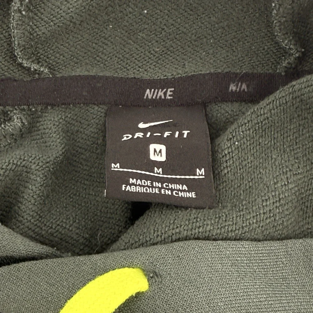 Nike Hoodie Pullover Sweatshirt Mens Medium Green Dri-FIT Just Do It Swoosh‎